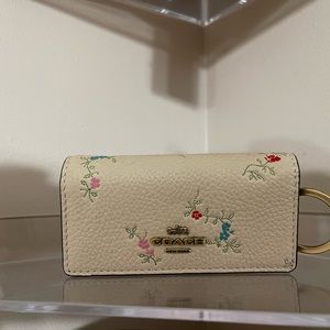 Coach Antique Floral Print Key Case